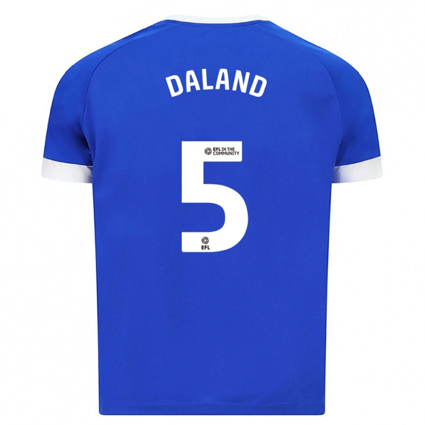 Danxen Homem Camisola Jesper Daland #5 Azul Branco Principal 2025/26 Camisa Brasil