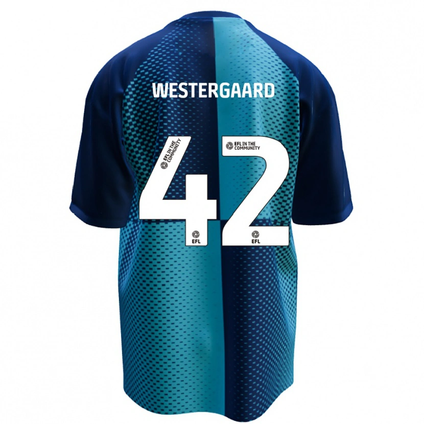 Danxen Homem Camisola Magnus Westergaard #42 Azul Azul Celeste Principal 2025/26 Camisa Brasil