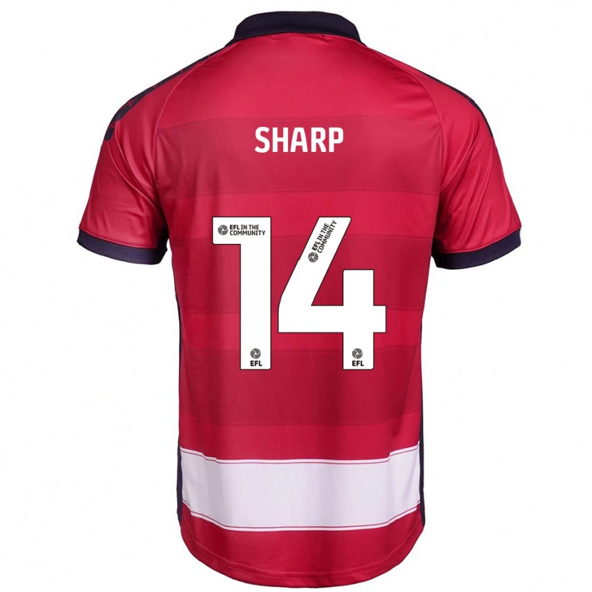 Danxen Homem Camisola Billy Sharp #14 Vermelho Branco Principal 2025/26 Camisa Brasil