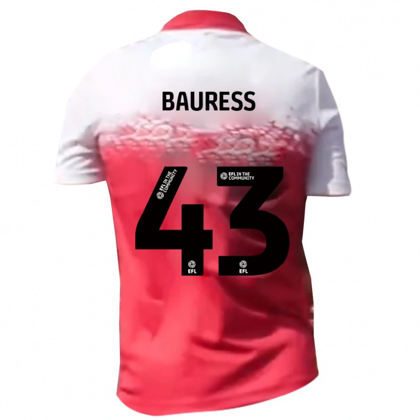 Danxen Homem Camisola Joe Bauress #43 Vermelho Branco Principal 2025/26 Camisa Brasil