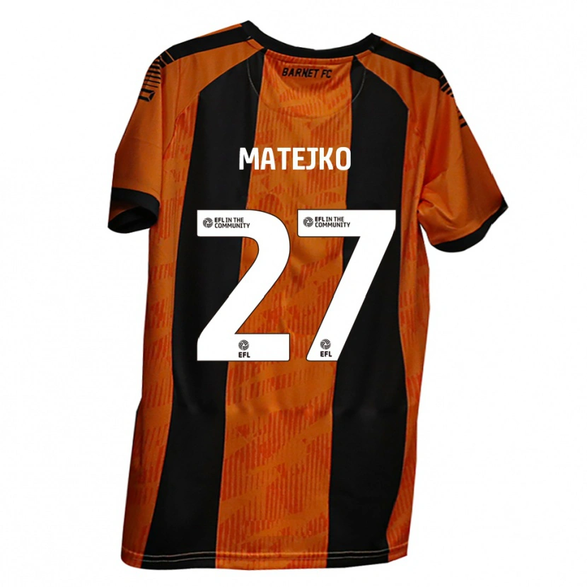 Danxen Homem Camisola Patrick Matejko #27 Laranja Preto Principal 2025/26 Camisa Brasil