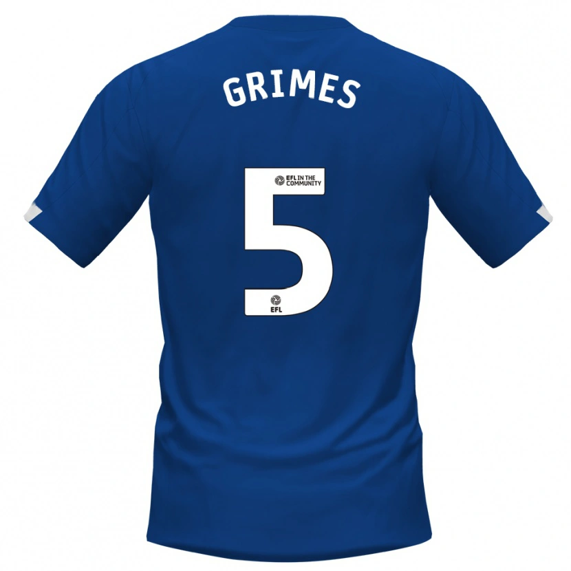 Danxen Homem Camisola Jamie Grimes #5 Azul Branco Principal 2025/26 Camisa Brasil