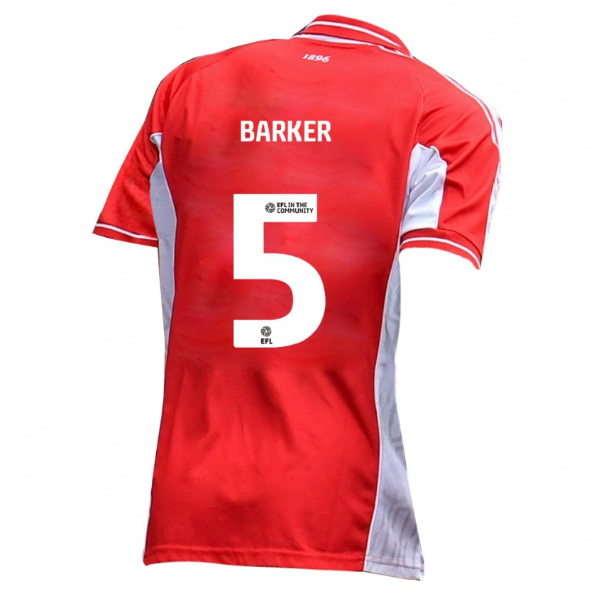 Danxen Homem Camisola Charlie Barker #5 Vermelho Branco Principal 2025/26 Camisa Brasil