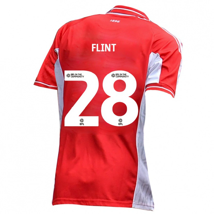 Danxen Homem Camisola Josh Flint #28 Vermelho Branco Principal 2025/26 Camisa Brasil