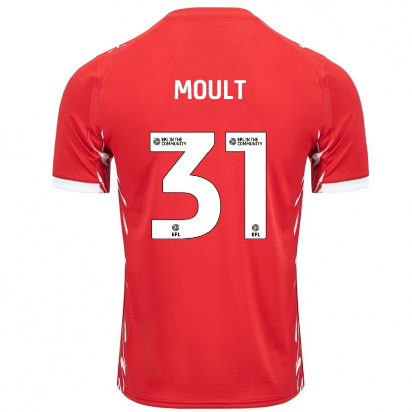 Danxen Homem Camisola Louis Moult #31 Vermelho Branco Principal 2025/26 Camisa Brasil