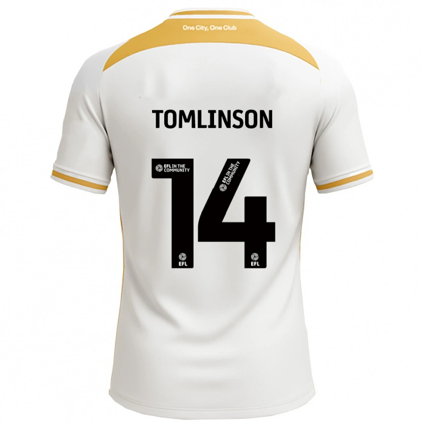 Danxen Homem Camisola Joe Tomlinson #14 Branco Dourado Principal 2025/26 Camisa Brasil