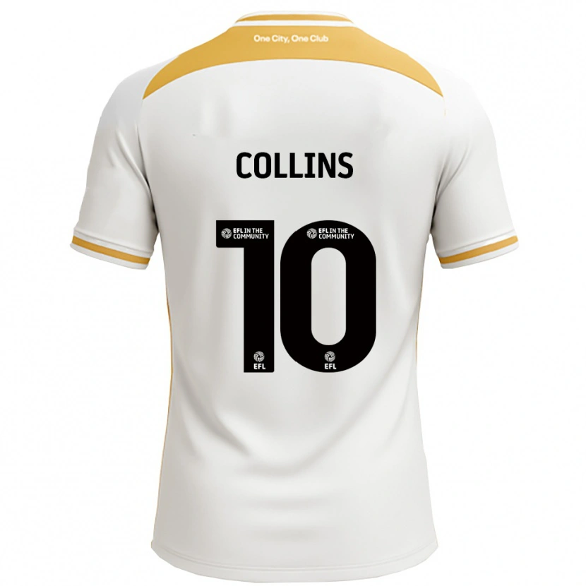 Danxen Homem Camisola Aaron Collins #10 Branco Dourado Principal 2025/26 Camisa Brasil