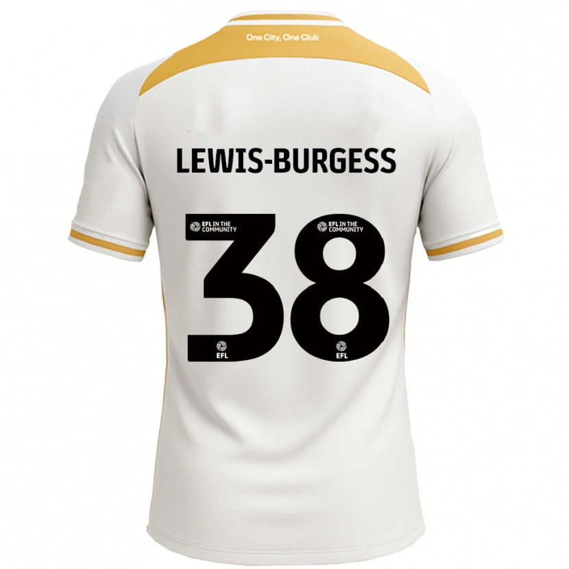 Danxen Homem Camisola Keon Lewis-Burgess #38 Branco Dourado Principal 2025/26 Camisa Brasil