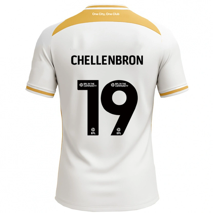 Danxen Homem Camisola Katie Chellenbron #19 Branco Dourado Principal 2025/26 Camisa Brasil