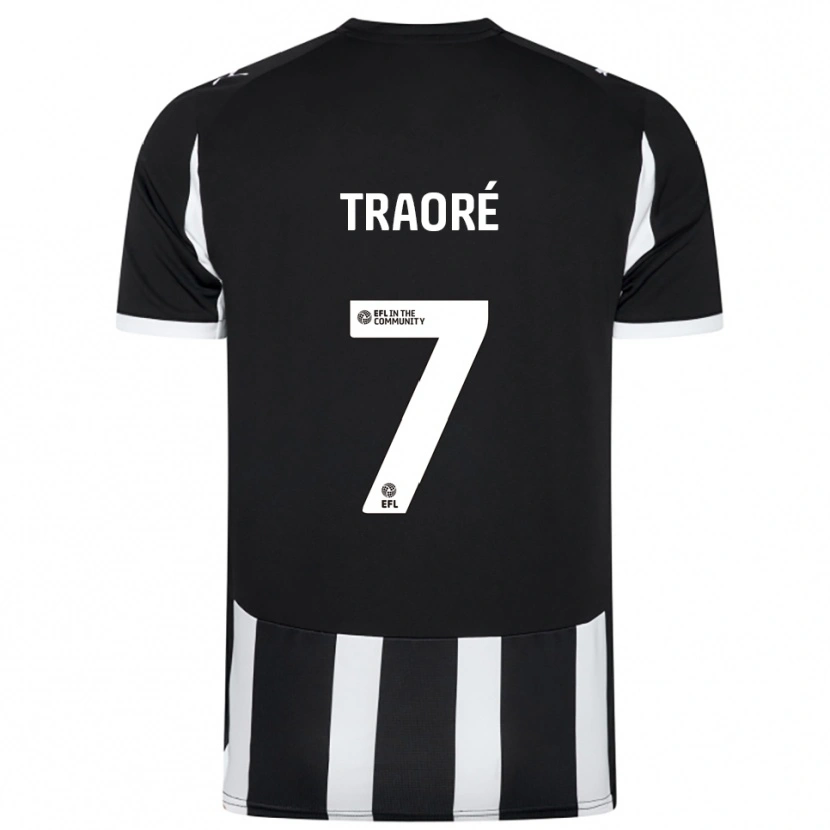 Danxen Homem Camisola Maï Traoré #7 Preto Branco Principal 2025/26 Camisa Brasil