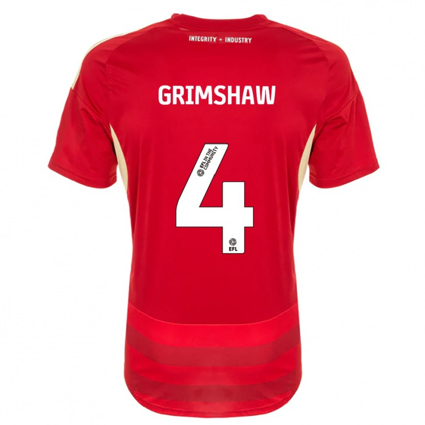 Danxen Homem Camisola Niamh Grimshaw #4 Vermelho Branco Principal 2025/26 Camisa Brasil
