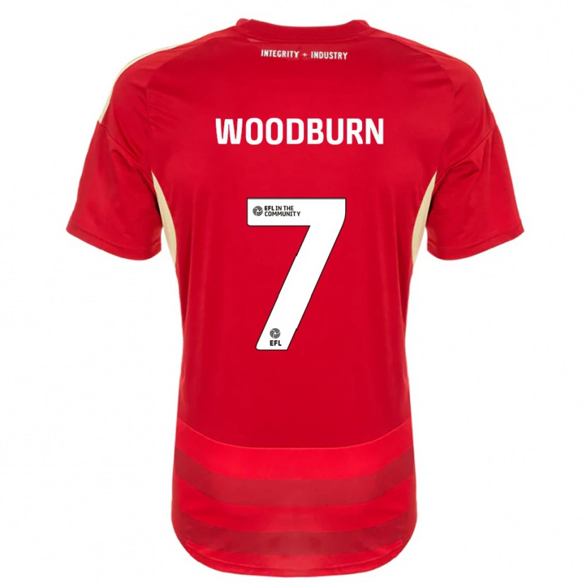 Danxen Homem Camisola Ben Woodburn #7 Vermelho Branco Principal 2025/26 Camisa Brasil