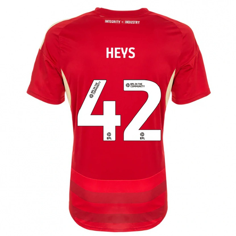 Danxen Homem Camisola Marshall Heys #42 Vermelho Branco Principal 2025/26 Camisa Brasil