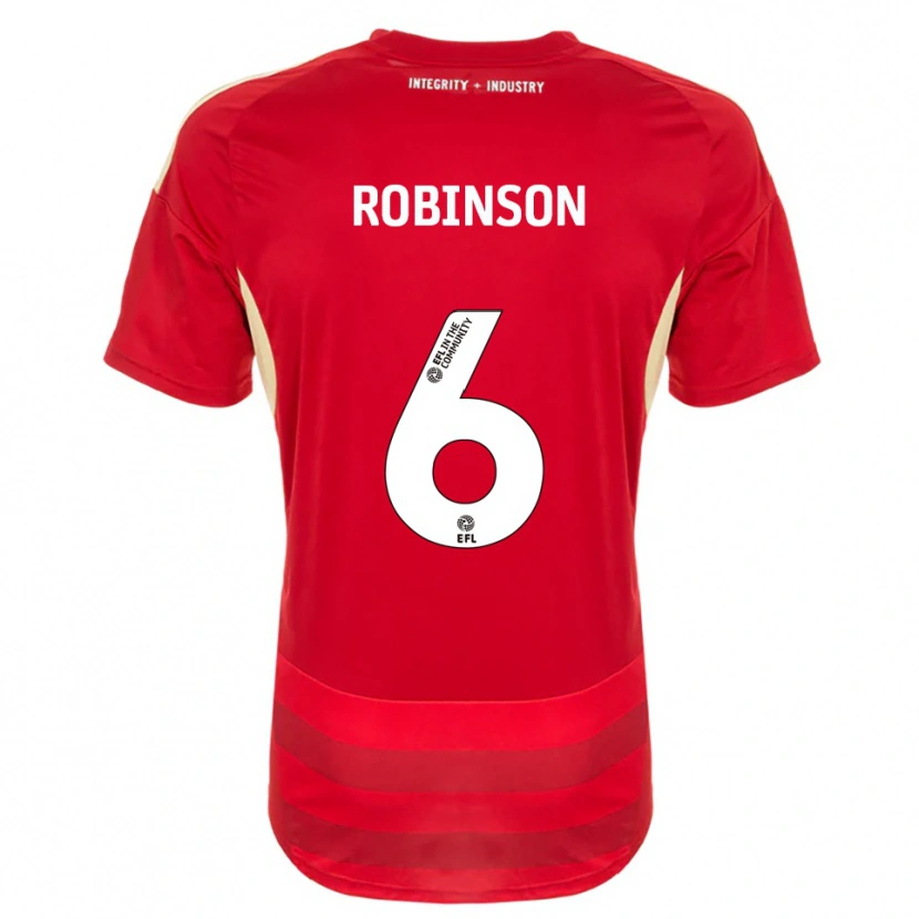 Danxen Homem Camisola Lily Robinson #6 Vermelho Branco Principal 2025/26 Camisa Brasil