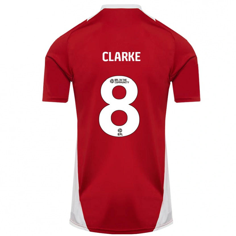 Danxen Homem Camisola Ollie Clarke #8 Vermelho Branco Dourado Principal 2025/26 Camisa Brasil