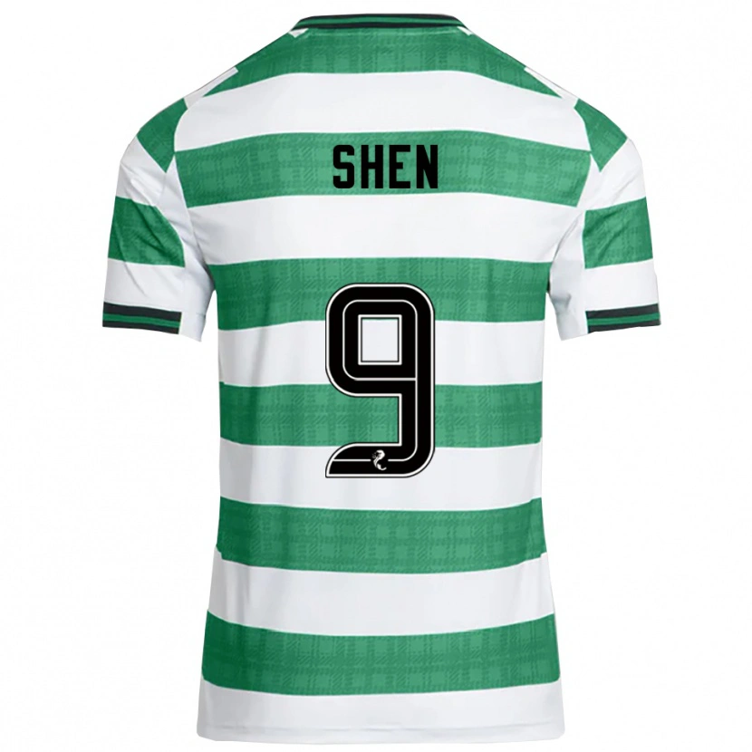 Danxen Homem Camisola Shen Mengyu #9 Verde Branco Principal 2025/26 Camisa Brasil