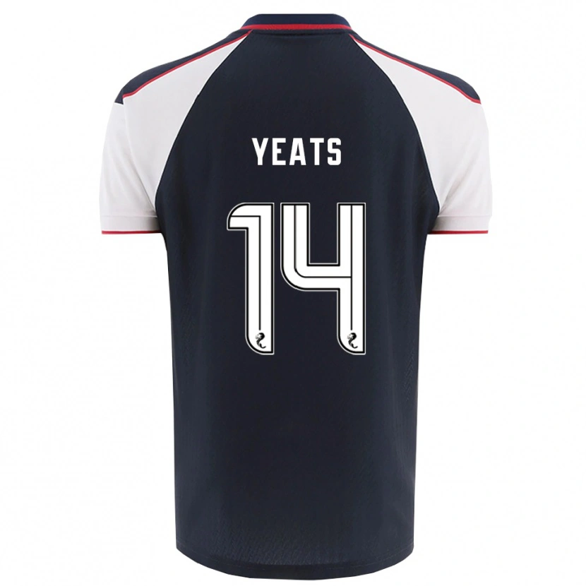 Danxen Homem Camisola Finn Yeats #14 Azul Marinho Branco Principal 2025/26 Camisa Brasil