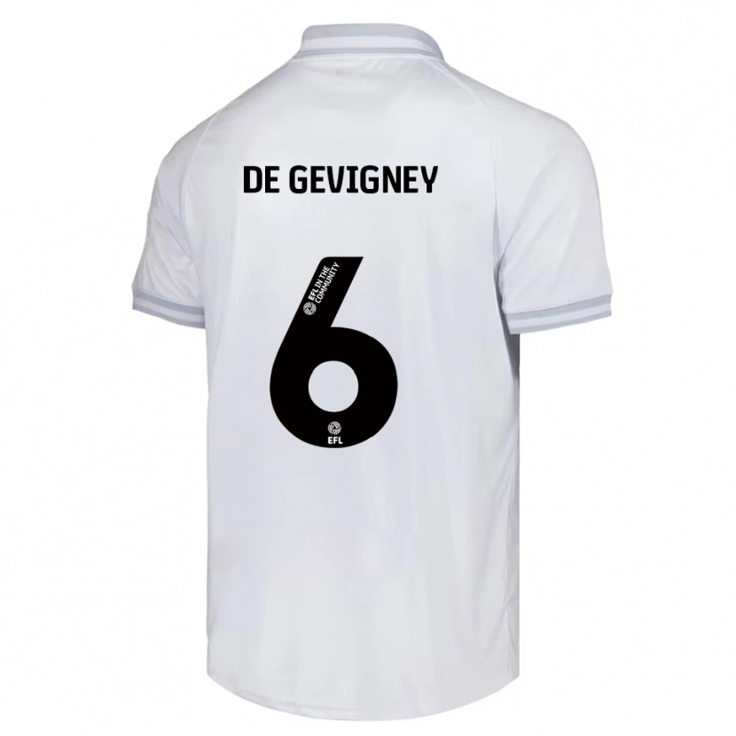 Danxen Homem Camisola Maël De Gevigney #6 Branco Cinza Preto Alternativa 2025/26 Camisa Brasil