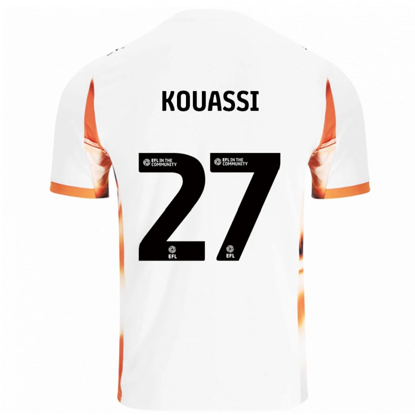 Danxen Homem Camisola Kylian Kouassi #27 Branco Laranja Preto Alternativa 2025/26 Camisa Brasil