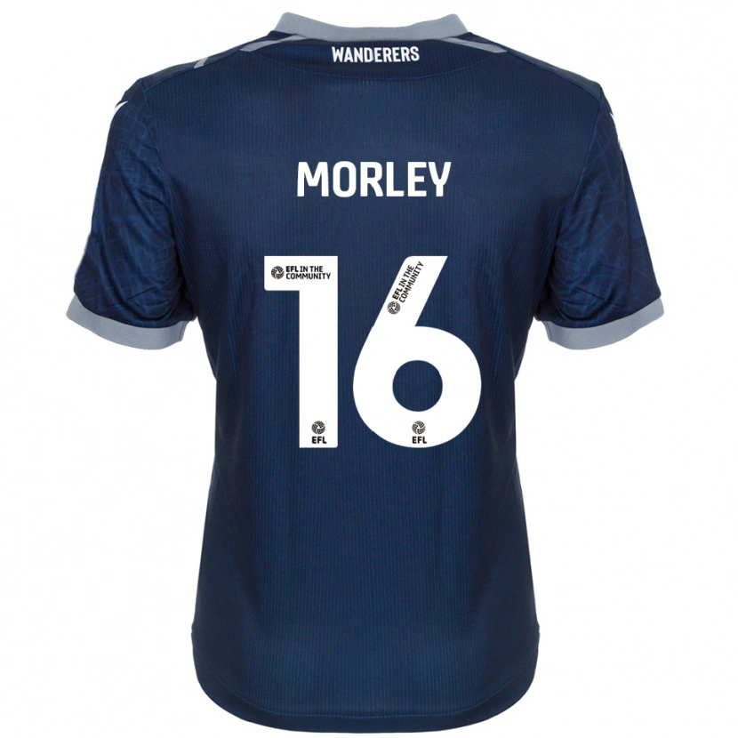 Danxen Homem Camisola Aaron Morley #16 Azul Marinho Cinza Alternativa 2025/26 Camisa Brasil