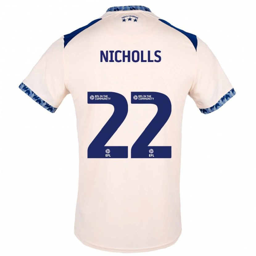 Danxen Homem Camisola Lee Nicholls #22 Branco Sujo Azul Marinho Alternativa 2025/26 Camisa Brasil