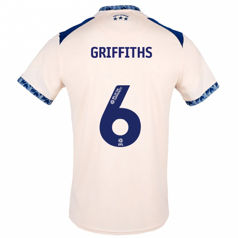 Danxen Homem Camisola Lauren Griffiths #6 Branco Sujo Azul Marinho Alternativa 2025/26 Camisa Brasil