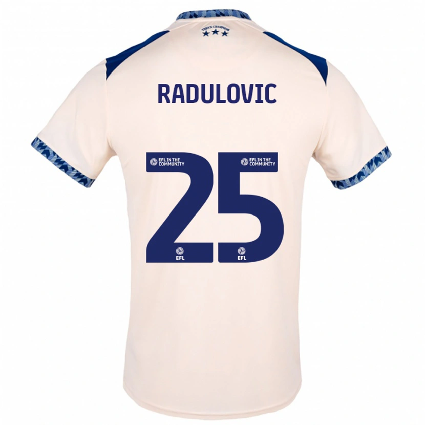 Danxen Homem Camisola Bojan Radulović #25 Branco Sujo Azul Marinho Alternativa 2025/26 Camisa Brasil