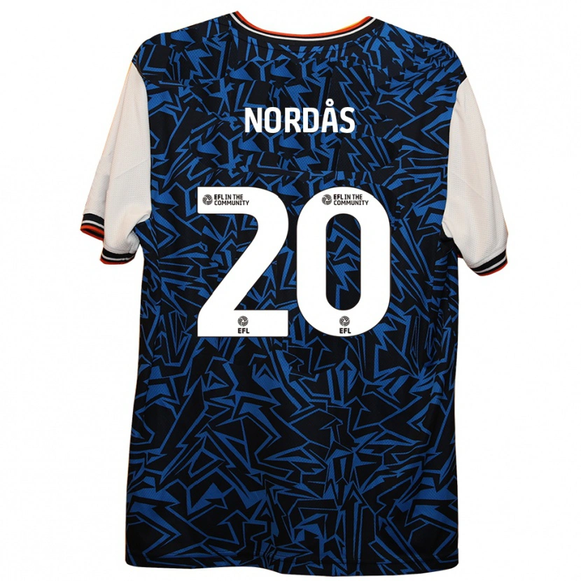 Danxen Homem Camisola Lasse Nordås #20 Azul Preto Branco Alternativa 2025/26 Camisa Brasil