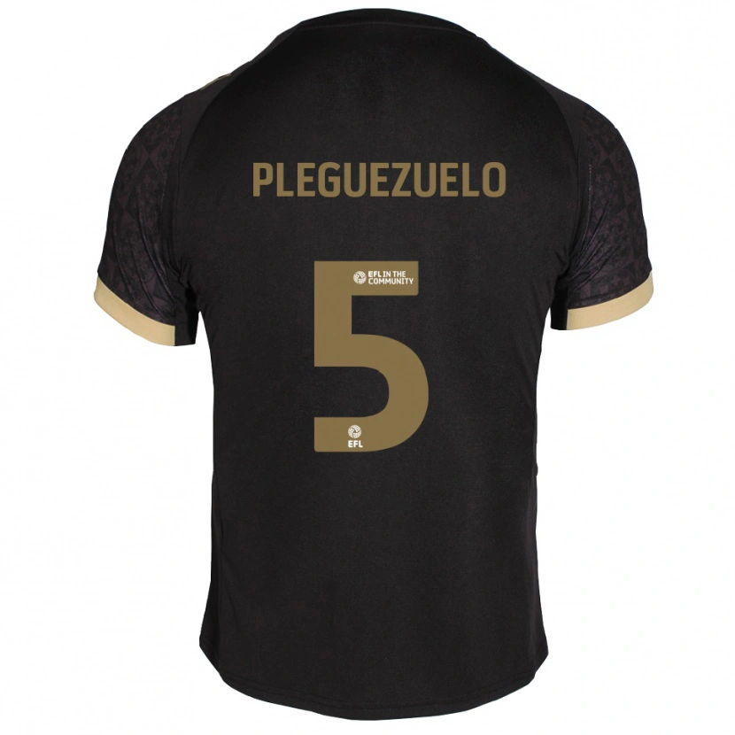 Danxen Homem Camisola Julio Pleguezuelo #5 Preto Dourado Alternativa 2025/26 Camisa Brasil