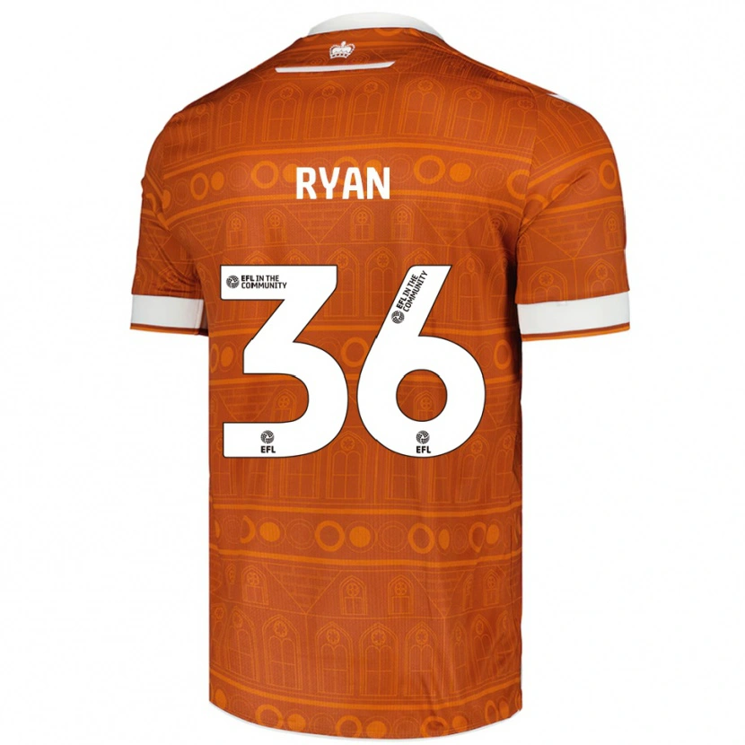 Danxen Homem Camisola John Ryan #36 Laranja Branco Alternativa 2025/26 Camisa Brasil
