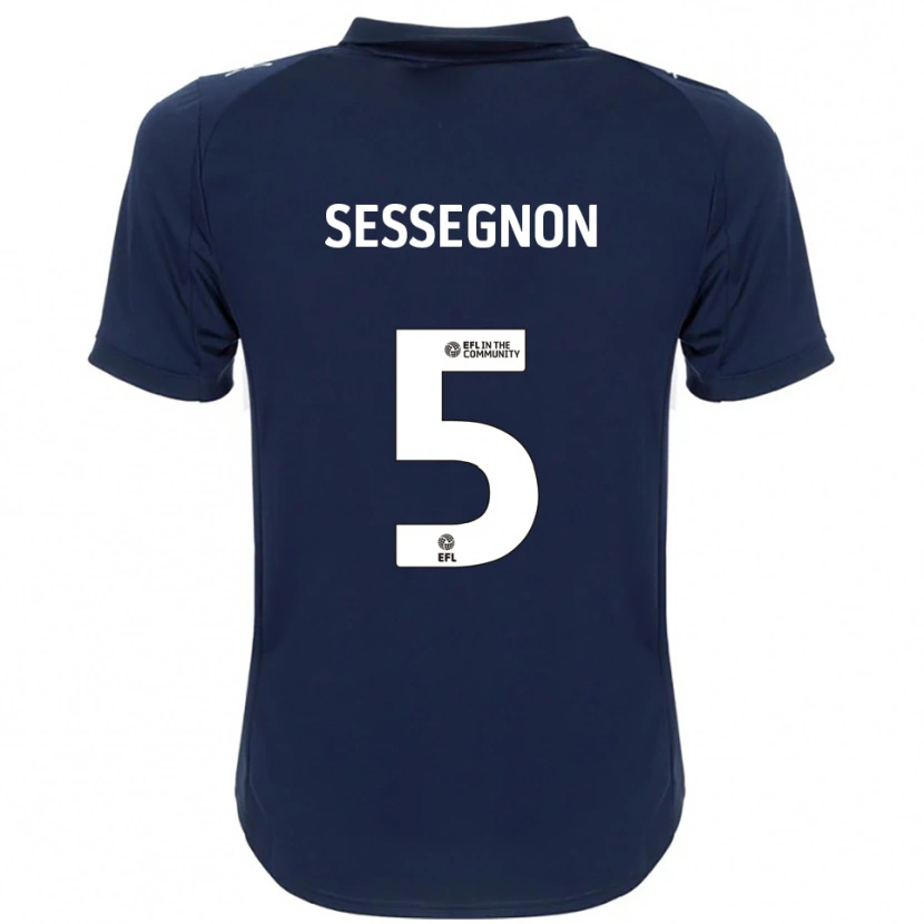 Danxen Homem Camisola Steven Sessegnon #5 Azul Marinho Branco Alternativa 2025/26 Camisa Brasil
