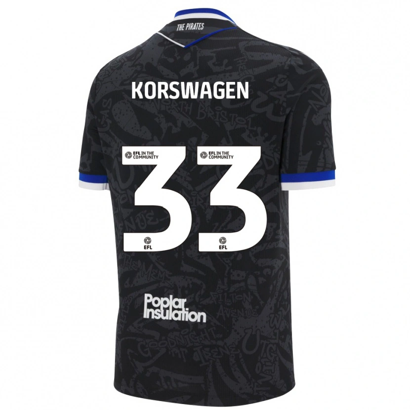 Danxen Homem Camisola Mattijis Korswagen #33 Preto Branco Alternativa 2025/26 Camisa Brasil