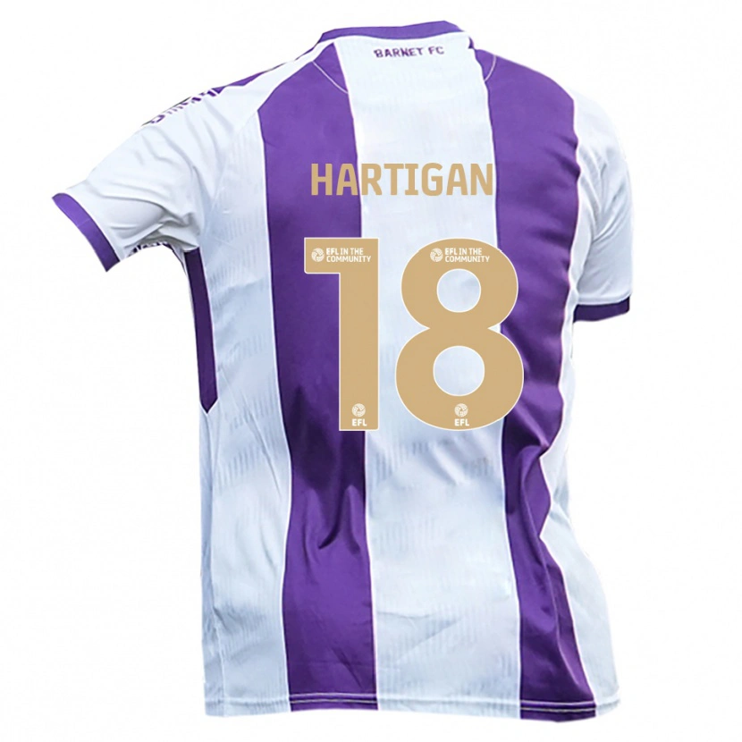 Danxen Homem Camisola Anthony Hartigan #18 Branco Roxo Alternativa 2025/26 Camisa Brasil