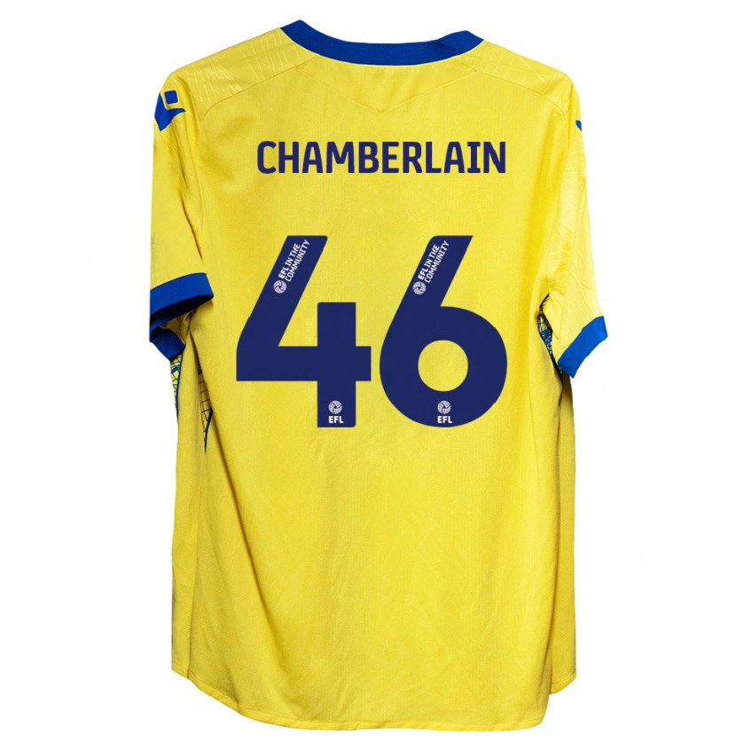 Danxen Homem Camisola Harrison Chamberlain #46 Amarelo Azul Alternativa 2025/26 Camisa Brasil