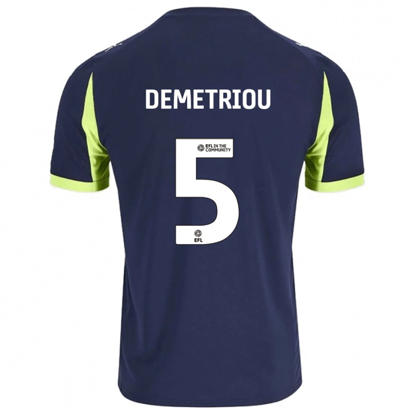 Danxen Homem Camisola Mickey Demetriou #5 Azul Marinho Verde Fluorescente Alternativa 2025/26 Camisa Brasil