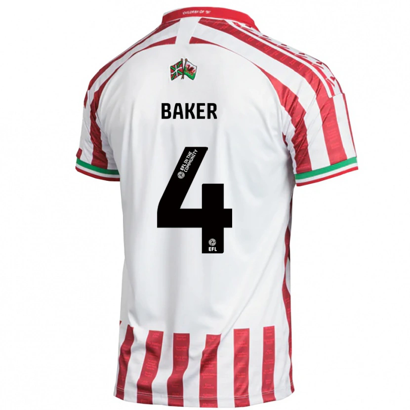Danxen Homem Camisola Matthew Baker #4 Vermelho Branco Alternativa 2025/26 Camisa Brasil