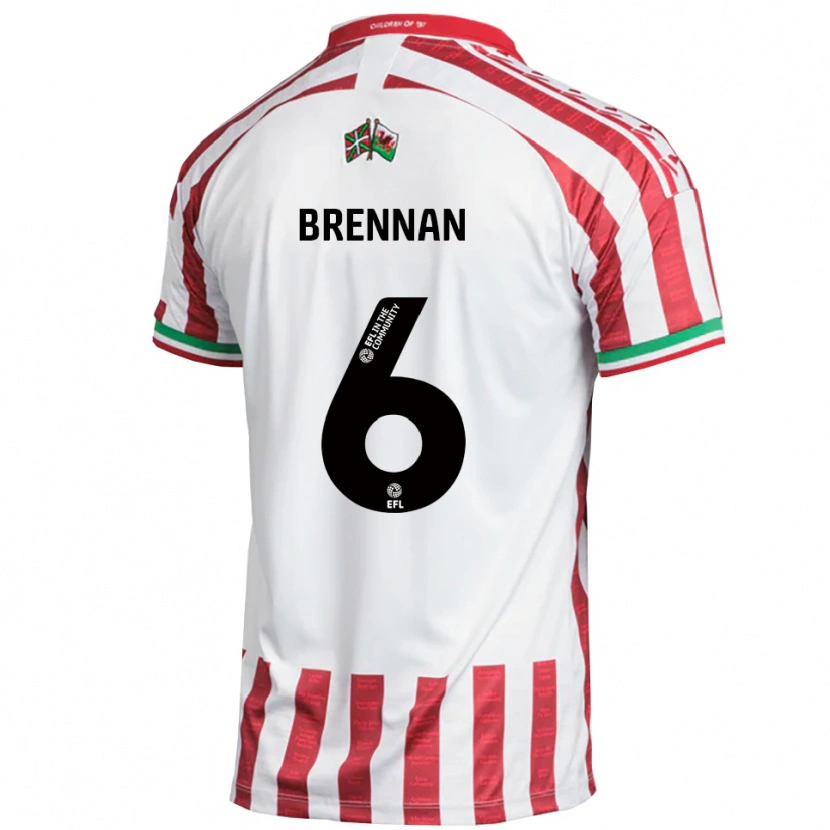 Danxen Homem Camisola Ciaran Brennan #6 Vermelho Branco Alternativa 2025/26 Camisa Brasil