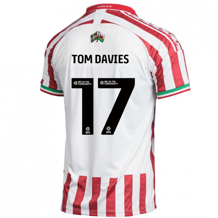Danxen Homem Camisola Tom Davies #17 Vermelho Branco Alternativa 2025/26 Camisa Brasil