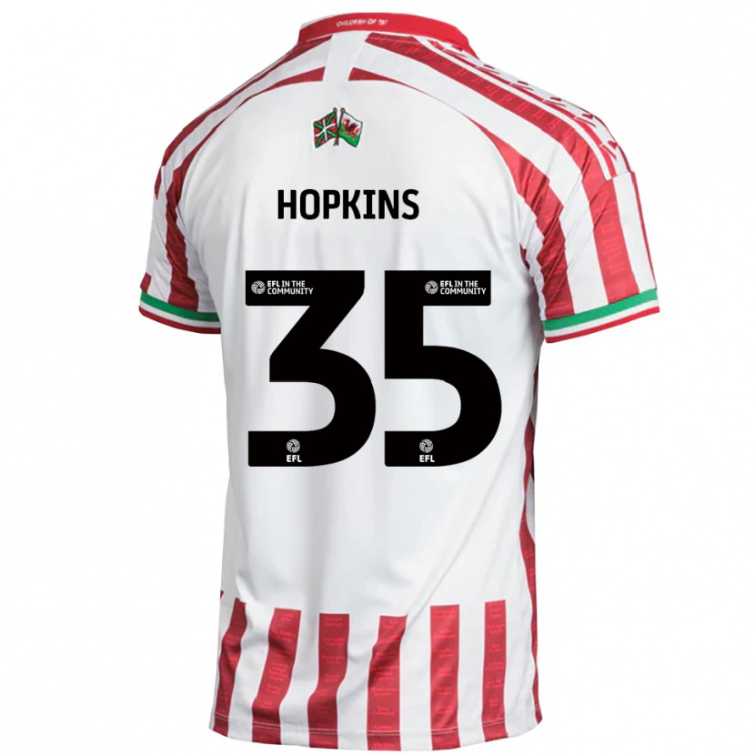 Danxen Homem Camisola Bailey Hopkins #35 Vermelho Branco Alternativa 2025/26 Camisa Brasil