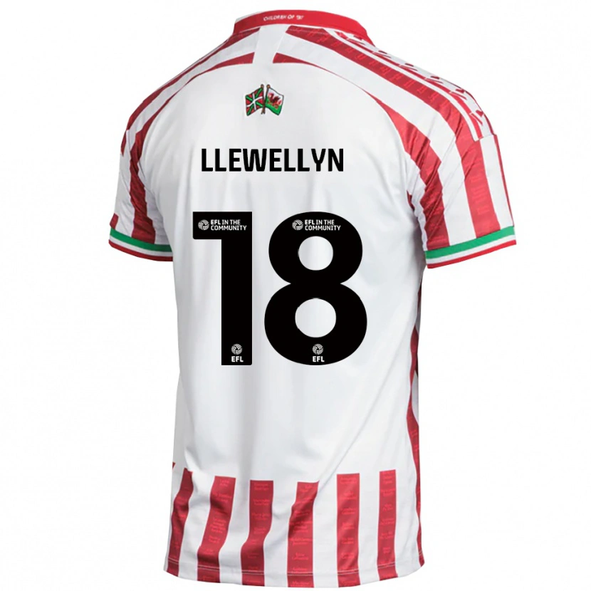 Danxen Homem Camisola Cameron Llewellyn #18 Vermelho Branco Alternativa 2025/26 Camisa Brasil