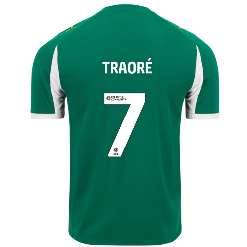 Danxen Homem Camisola Maï Traoré #7 Verde Branco Alternativa 2025/26 Camisa Brasil