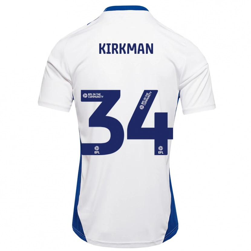 Danxen Homem Camisola Billy Kirkman #34 Branco Azul Alternativa 2025/26 Camisa Brasil