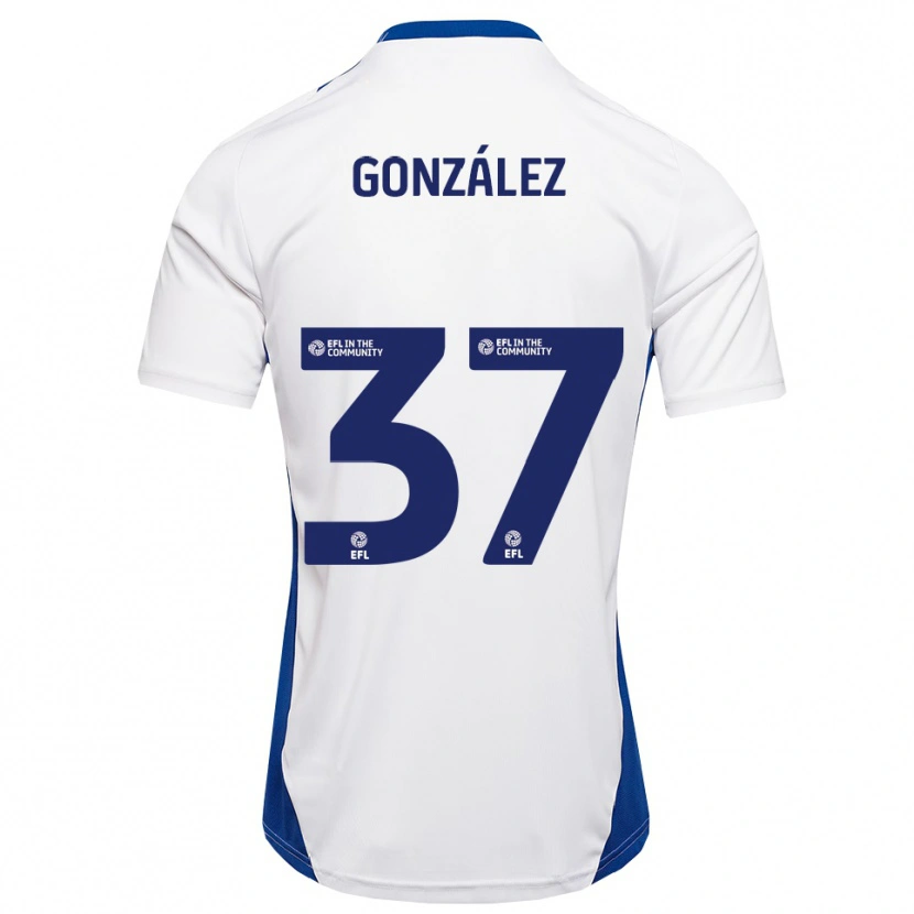 Danxen Homem Camisola Dani González #37 Branco Azul Alternativa 2025/26 Camisa Brasil