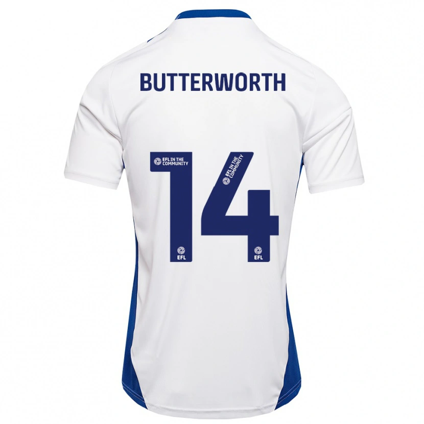 Danxen Homem Camisola Daniel Butterworth #14 Branco Azul Alternativa 2025/26 Camisa Brasil