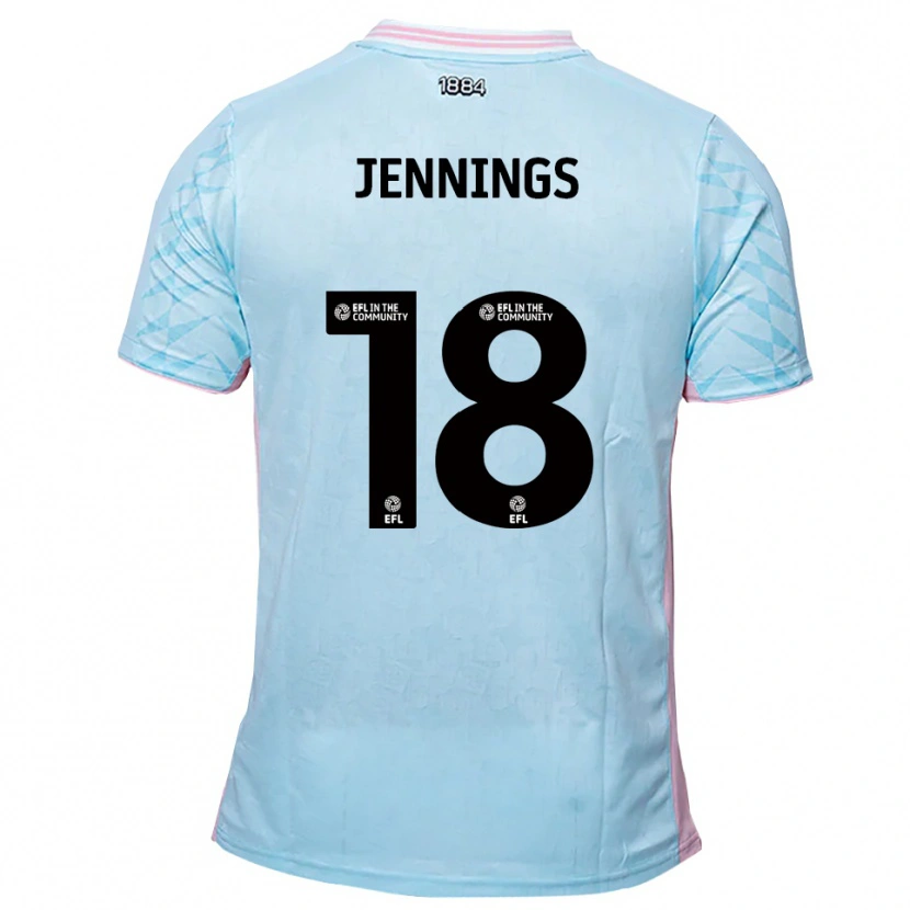 Danxen Homem Camisola Connor Jennings #18 Azul Celeste Rosa Alternativa 2025/26 Camisa Brasil