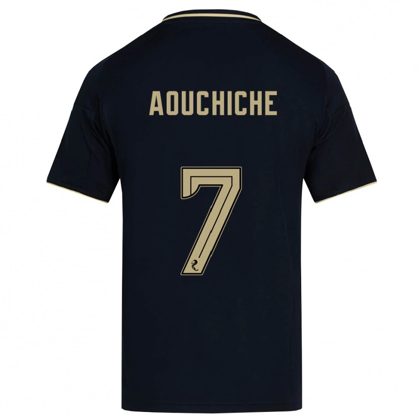Danxen Homem Camisola Adil Aouchiche #7 Azul Marinho Dourado Alternativa 2025/26 Camisa Brasil