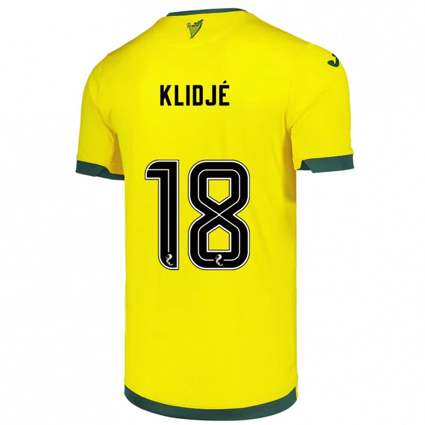 Danxen Homem Camisola Thibault Klidjé #18 Amarelo Verde Alternativa 2025/26 Camisa Brasil