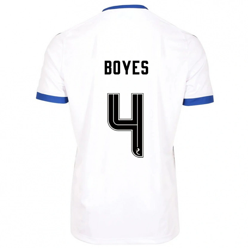 Danxen Homem Camisola Morgan Boyes #4 Branco Azul Alternativa 2025/26 Camisa Brasil