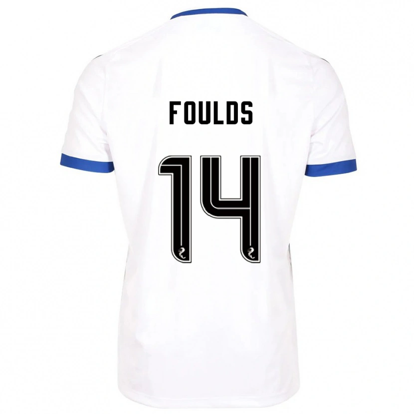 Danxen Homem Camisola Matty Foulds #14 Branco Azul Alternativa 2025/26 Camisa Brasil