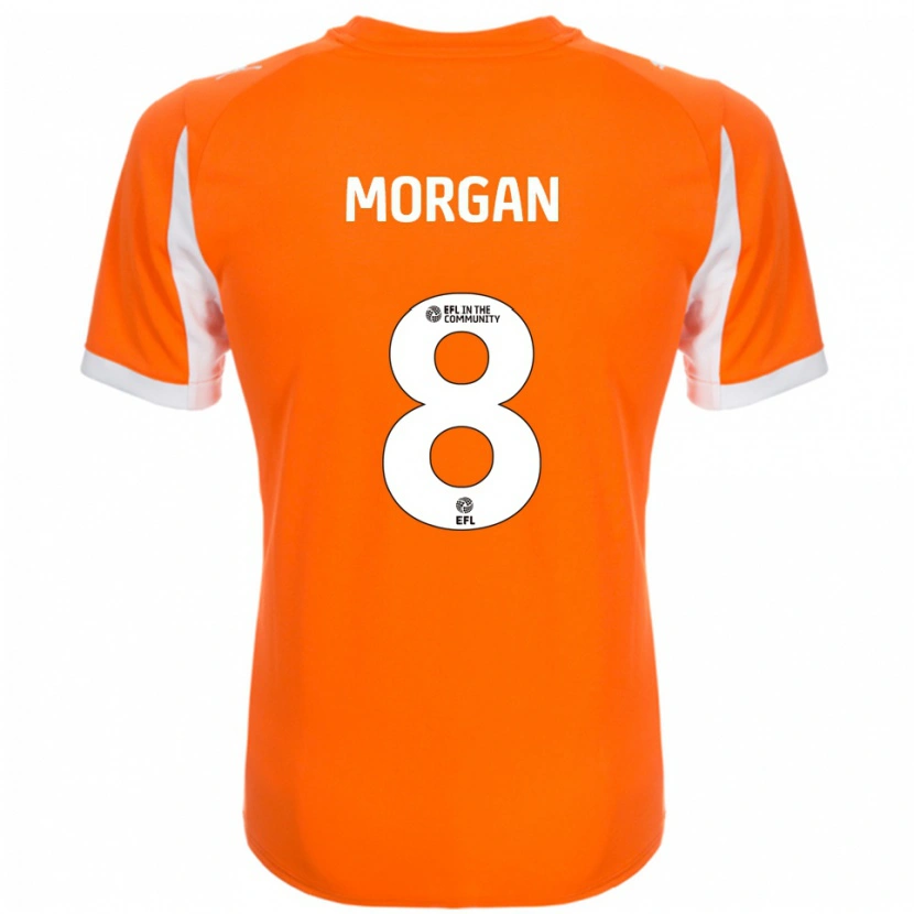 Danxen Mulher Camisola Albie Morgan #8 Laranja Branco Principal 2025/26 Camisa Brasil